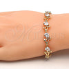 Pulsera Tennis 03.213.0040.08 Oro Laminado, Diseño de Gota, con Blanca Zirconia Cubica, Pulido, Tono Dorado (09 MM Thickness, 8 Inches Length)