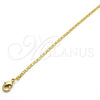 Gargantilla Basica 04.213.0032.18 Oro Laminado, Diseño de Mariner, Pulido, Tono Dorado (02 MM Thickness, 18 Inches Length)