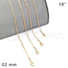 Gargantilla Basica 04.213.0032.18 Oro Laminado, Diseño de Mariner, Pulido, Tono Dorado (02 MM Thickness, 18 Inches Length)