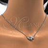 Collares con Dije 04.213.0034.1.16 Rodio Laminado, Diseño de Corazón, con Zirconia Cubica Blanca, Pulido, Rodinado (Grosor 01 MM, 16 Pulgadas de Largo)