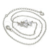 Collares con Dije 04.213.0034.1.16 Rodio Laminado, Diseño de Corazón, con Zirconia Cubica Blanca, Pulido, Rodinado (Grosor 01 MM, 16 Pulgadas de Largo)