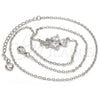 Collares con Dije 04.213.0034.1.16 Rodio Laminado, Diseño de Corazón, con Zirconia Cubica Blanca, Pulido, Rodinado (Grosor 01 MM, 16 Pulgadas de Largo)