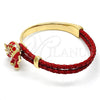 Aro Individual 07.179.0001.2 Oro Laminado, Diseño de Elefante, con Blanca Cristal, Esmaltado Rojo, Tono Dorado (06 MM Thickness, One size fits all)