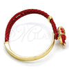 Aro Individual 07.179.0001.2 Oro Laminado, Diseño de Elefante, con Blanca Cristal, Esmaltado Rojo, Tono Dorado (06 MM Thickness, One size fits all)