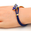 Aro Individual 07.179.0001.3 Oro Laminado, Diseño de Elefante, con Blanca Cristal, Esmaltado Azul, Tono Dorado (06 MM Thickness, One size fits all)