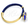 Aro Individual 07.179.0001.3 Oro Laminado, Diseño de Elefante, con Blanca Cristal, Esmaltado Azul, Tono Dorado (06 MM Thickness, One size fits all)