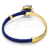 Aro Individual 07.179.0001.3 Oro Laminado, Diseño de Elefante, con Blanca Cristal, Esmaltado Azul, Tono Dorado (06 MM Thickness, One size fits all)