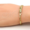 Pulsera con Placa 03.213.0010.06 Oro Laminado, Diseño de Con Nombre y Elefante, Pulido, Tono Dorado (04 MM Thickness, 6 Inches Length)
