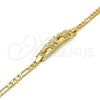 Pulsera con Placa 03.213.0010.06 Oro Laminado, Diseño de Con Nombre y Elefante, Pulido, Tono Dorado (04 MM Thickness, 6 Inches Length)