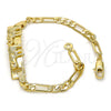Pulsera con Placa 03.213.0010.06 Oro Laminado, Diseño de Con Nombre y Elefante, Pulido, Tono Dorado (04 MM Thickness, 6 Inches Length)
