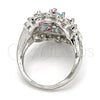 Anillo Multi Piedra 01.206.0001.1.08 Rodio Laminado, con Multicolor and Blanca Zirconia Cubica, Pulido, Rodinado (Size 8)