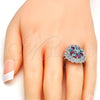 Anillo Multi Piedra 01.206.0001.1.09 Rodio Laminado, con Zirconia Cubica Multicolor y Blanca, Pulido, Rodinado (Tamaño 9)
