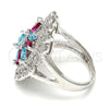 Anillo Multi Piedra 01.206.0001.1.09 Rodio Laminado, con Zirconia Cubica Multicolor y Blanca, Pulido, Rodinado (Tamaño 9)