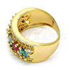 Anillo Multi Piedra 01.206.0003.07 Oro Laminado, con Multicolor Zirconia Cubica, Pulido, Tono Dorado (Size 7)