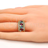 Anillo Multi Piedra 01.206.0003.08 Oro Laminado, con Multicolor Zirconia Cubica, Pulido, Tono Dorado (Size 8)