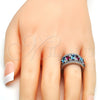 Anillo Multi Piedra 01.206.0003.1.09 Rodio Laminado, con Zirconia Cubica Multicolor, Pulido, Rodinado (Tamaño 9)