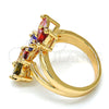 Anillo Multi Piedra 01.210.0047.1.09 Oro Laminado, con Multicolor Zirconia Cubica, Pulido, Tono Dorado (Size 9)