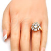 Anillo Multi Piedra 01.210.0050.09 Oro Laminado, con Blanca Zirconia Cubica, Pulido, Tono Dorado (Size 9)