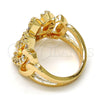 Anillo Multi Piedra 01.210.0052.07 Oro Laminado, con Blanca Zirconia Cubica, Pulido, Tono Dorado (Size 7)