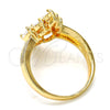Anillo Multi Piedra 01.210.0054.09 Oro Laminado, con Blanca Zirconia Cubica, Pulido, Tono Dorado (Size 9)