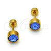 Arete Dormilona 02.271.0008.7 Acero Inoxidable, con Blue Shade Cristal, Pulido, Tono Dorado