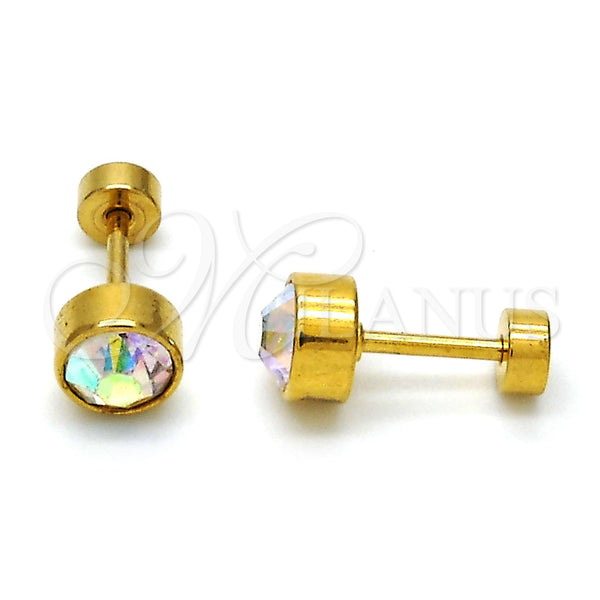 Arete Dormilona 02.271.0008.8 Acero Inoxidable, con Aurore Boreale Cristal, Pulido, Tono Dorado