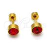Arete Dormilona 02.271.0008.11 Acero Inoxidable, con Rojo Naranja Cristal, Pulido, Tono Dorado