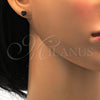 Arete Dormilona 02.271.0009.4 Acero Inoxidable, Diseño de Corazón, con Negro Zirconia Cubica, Pulido, Tono Dorado