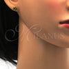 Arete Dormilona 02.271.0009.10 Acero Inoxidable, Diseño de Corazón, con Peridoto Oscuro Zirconia Cubica, Pulido, Tono Dorado