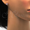 Arete Dormilona 02.271.0009.11 Acero Inoxidable, Diseño de Corazón, con Zirconia Cubica Lavender, Pulido, Tono Dorado