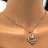Collares con Dije 04.217.0003.18 Oro Laminado, Diseño de Oja y Gota, con Zirconia Cubica Blanca, Pulido, Tono Dorado (Grosor 02 MM, 18 Pulgadas de Largo)