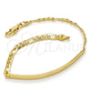 Pulsera con Placa 5.226.011.1.07 Oro Laminado, Diseño de Figaro, Pulido, Tono Dorado (03 MM Thickness, 7 Inches Length)