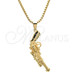 Collares con Dije 04.242.0071.30 Oro Laminado, Pulido, Tono Dorado (03 MM Thickness, 30 Inches Length)