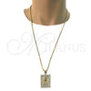 Collares con Dije 04.242.0072.30 Oro Laminado, con Blanca Cristal, Pulido, Tono Dorado (03 MM Thickness, 30 Inches Length)