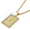Collares con Dije 04.242.0072.30 Oro Laminado, con Blanca Cristal, Pulido, Tono Dorado (03 MM Thickness, 30 Inches Length)