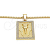 Collares con Dije 04.242.0072.30 Oro Laminado, con Blanca Cristal, Pulido, Tono Dorado (03 MM Thickness, 30 Inches Length)