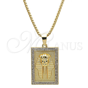 Collares con Dije 04.242.0072.30 Oro Laminado, con Blanca Cristal, Pulido, Tono Dorado (03 MM Thickness, 30 Inches Length)