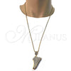 Collares con Dije 04.242.0073.30 Oro Laminado, Diseño de Zapato, con Cristal Blanca, Pulido, Tono Dorado (Grosor 03 MM, 30 Pulgadas de Largo)