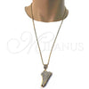 Collares con Dije 04.242.0073.30 Oro Laminado, Diseño de Zapato, con Blanca Cristal, Pulido, Tono Dorado (03 MM Thickness, 30 Inches Length)