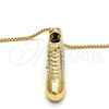 Collares con Dije 04.242.0073.30 Oro Laminado, Diseño de Zapato, con Blanca Cristal, Pulido, Tono Dorado (03 MM Thickness, 30 Inches Length)