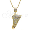 Collares con Dije 04.242.0073.30 Oro Laminado, Diseño de Zapato, con Blanca Cristal, Pulido, Tono Dorado (03 MM Thickness, 30 Inches Length)