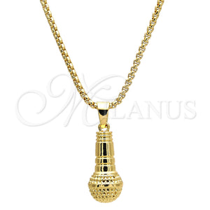Collares con Dije 04.242.0074.30 Oro Laminado, Pulido, Tono Dorado (03 MM Thickness, 30 Inches Length)