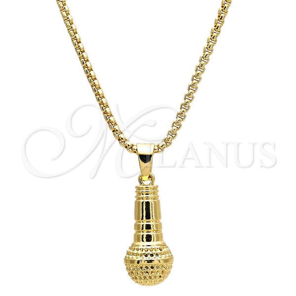 Collares con Dije 04.242.0074.30 Oro Laminado, Pulido, Tono Dorado (03 MM Thickness, 30 Inches Length)
