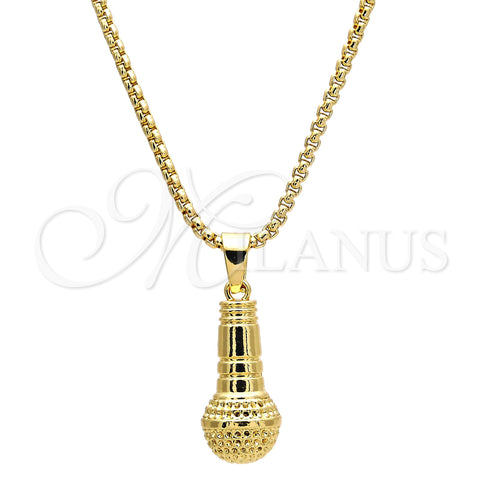 Collares con Dije 04.242.0074.30 Oro Laminado, Pulido, Tono Dorado (03 MM Thickness, 30 Inches Length)