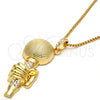 Collares con Dije 04.242.0078.30 Oro Laminado, con Blanca Cristal, Pulido, Tono Dorado (03 MM Thickness, 30 Inches Length)