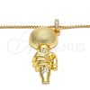 Collares con Dije 04.242.0078.30 Oro Laminado, con Blanca Cristal, Pulido, Tono Dorado (03 MM Thickness, 30 Inches Length)