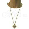 Collares con Dije 04.242.0079.30 Oro Laminado, con Blanca Cristal, Pulido, Tono Dorado (03 MM Thickness, 30 Inches Length)