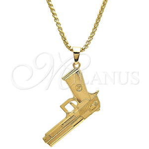 Collares con Dije 04.242.0083.30 Oro Laminado, Pulido, Tono Dorado (03 MM Thickness, 30 Inches Length)