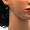 Arete Gancho Frances 02.122.0085.4 Oro Laminado, Diseño de Flor, con Tanzanita and Blanca Cristal, Pulido, Tono Dorado