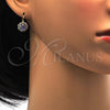 Arete Gancho Frances 02.122.0086.1 Oro Laminado, Diseño de Flor, con Amatista and Blanca Cristal, Pulido, Tono Dorado